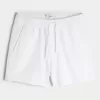 Pantaloncini in seersucker misto lino a metà coscia