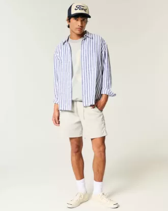 Pantaloncini in twill a metà coscia