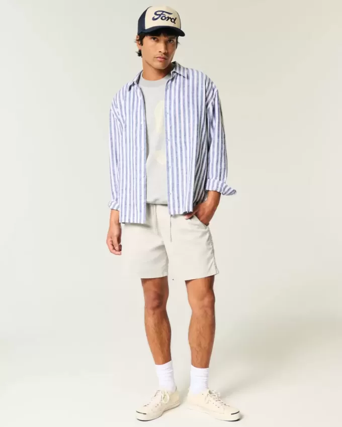 Pantaloncini in twill a metà coscia