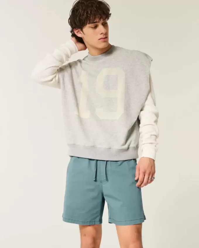 Pantaloncini in twill a metà coscia