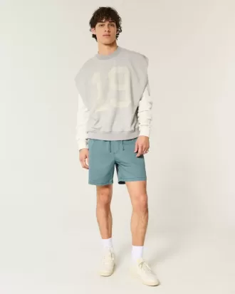 Pantaloncini in twill a metà coscia