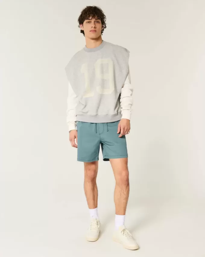 Pantaloncini in twill a metà coscia