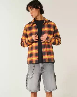 Pantaloncini larghi da pittore in denim nero lavato