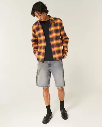 Pantaloncini larghi da pittore in denim nero lavato