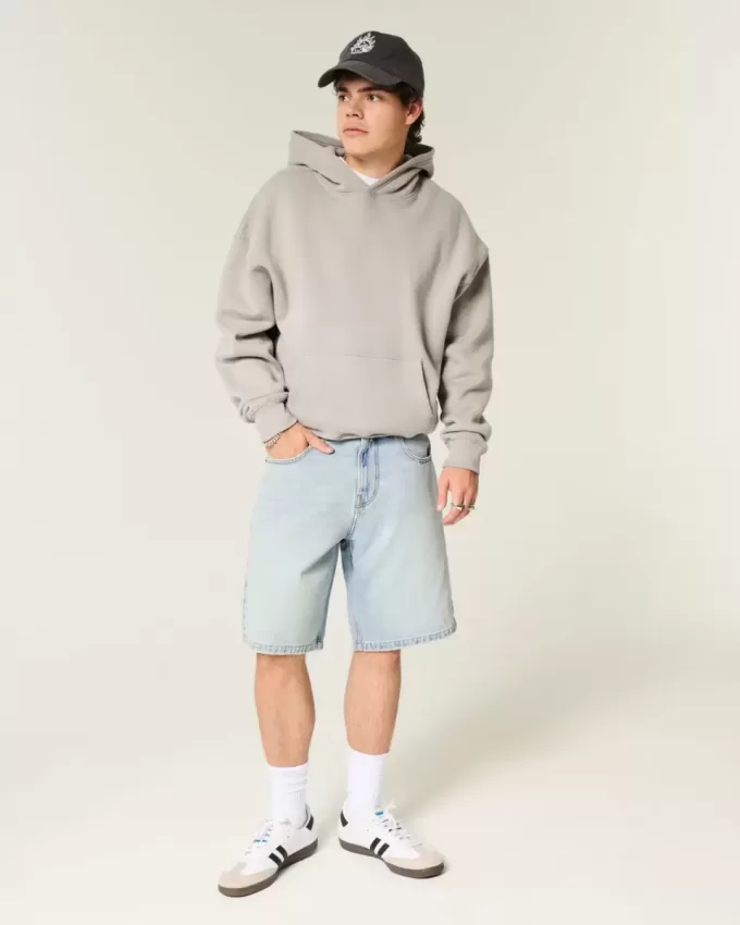 Pantaloncini larghi in denim con grafica a stella