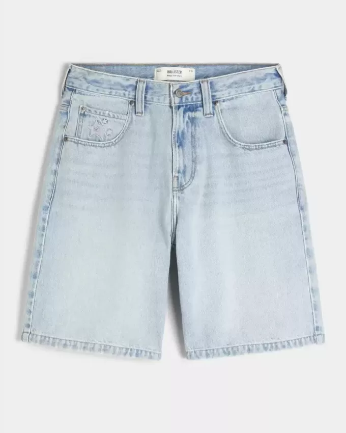Pantaloncini larghi in denim con grafica a stella