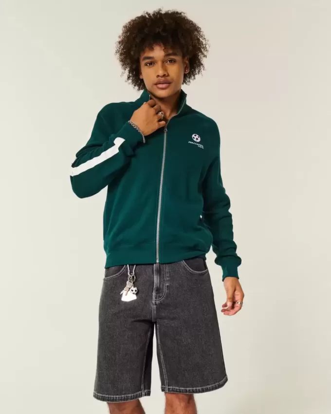 Pantaloncini larghi in denim con grafica Tiger