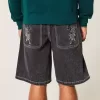 Pantaloncini larghi in denim con grafica Tiger