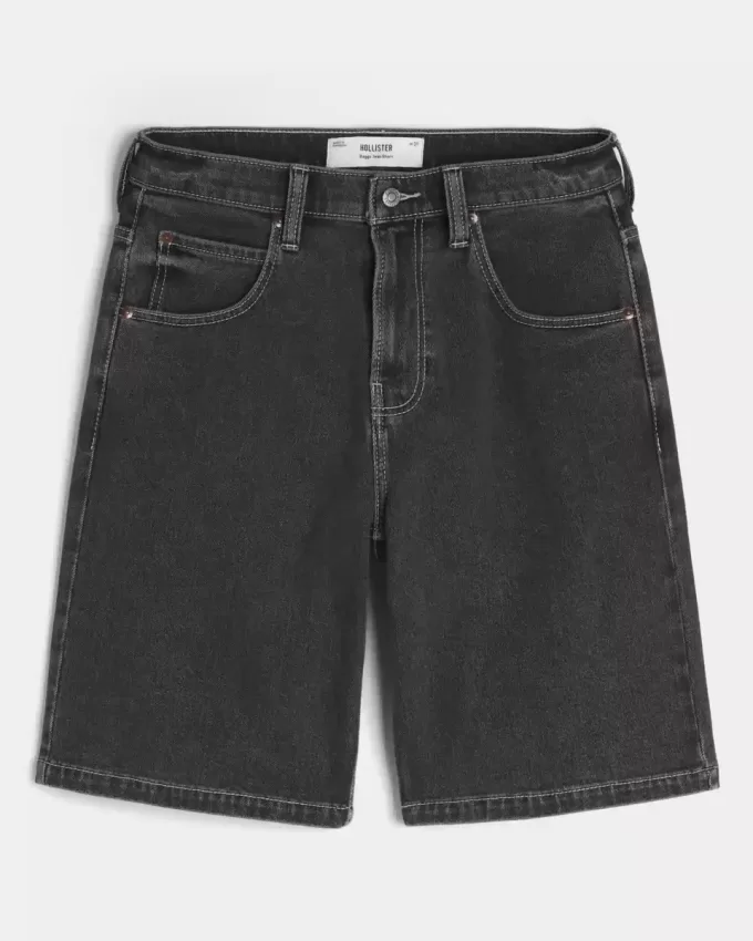Pantaloncini larghi in denim con grafica Tiger