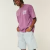 Pantaloncini larghi in denim con ricamo a catena
