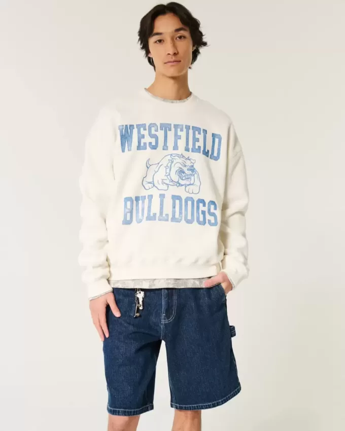 Pantaloncini larghi in denim da pittore
