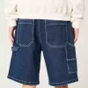 Pantaloncini larghi in denim da pittore