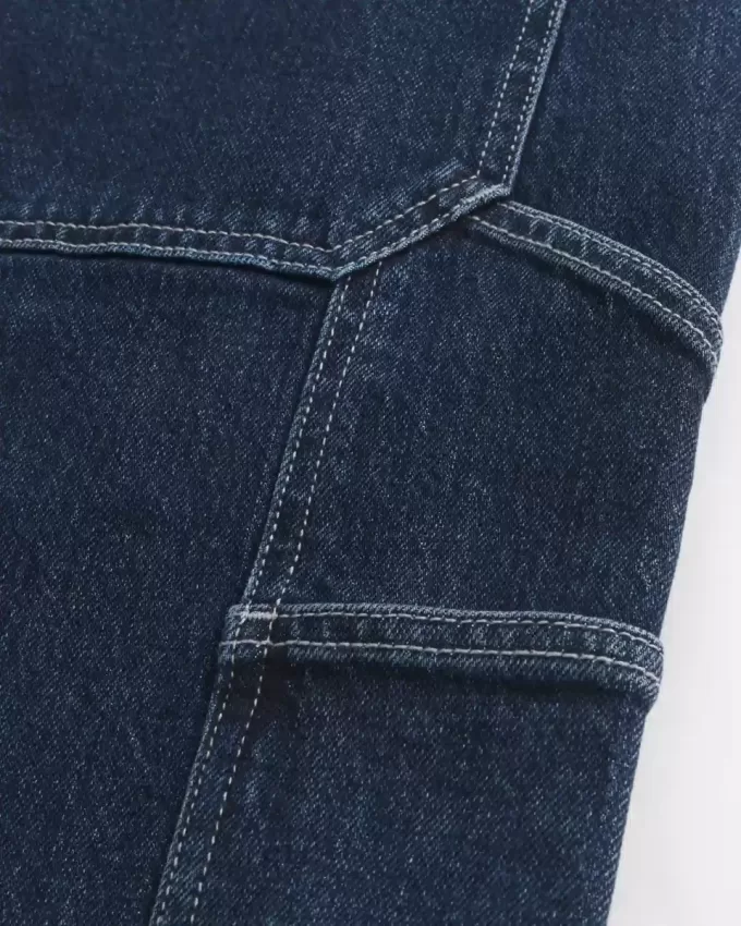 Pantaloncini larghi in denim da pittore