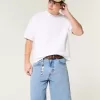 Pantaloncini larghi in denim lavaggio medio