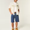 Pantaloncini larghi in denim lavaggio medio