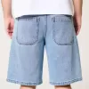 Pantaloncini larghi in denim lavaggio medio