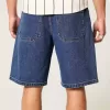 Pantaloncini larghi in denim lavaggio medio