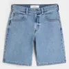 Pantaloncini larghi in denim lavaggio medio
