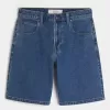 Pantaloncini larghi in denim lavaggio medio