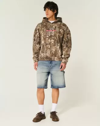 Pantaloncini larghi in denim lavaggio scuro