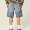 Pantaloncini larghi in denim lavaggio scuro
