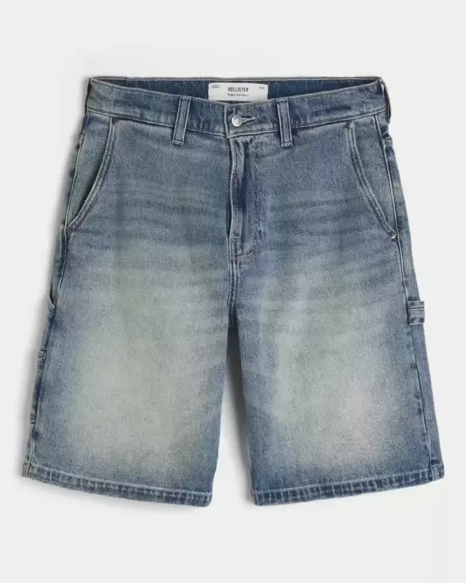 Pantaloncini larghi in denim lavaggio scuro