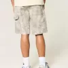Pantaloncini larghi in denim mimetici