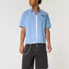 Pantaloncini larghi in denim nero lavato
