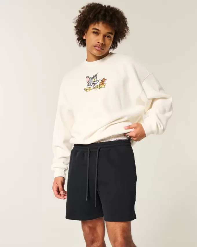 Pantaloncini larghi in pile a metà coscia