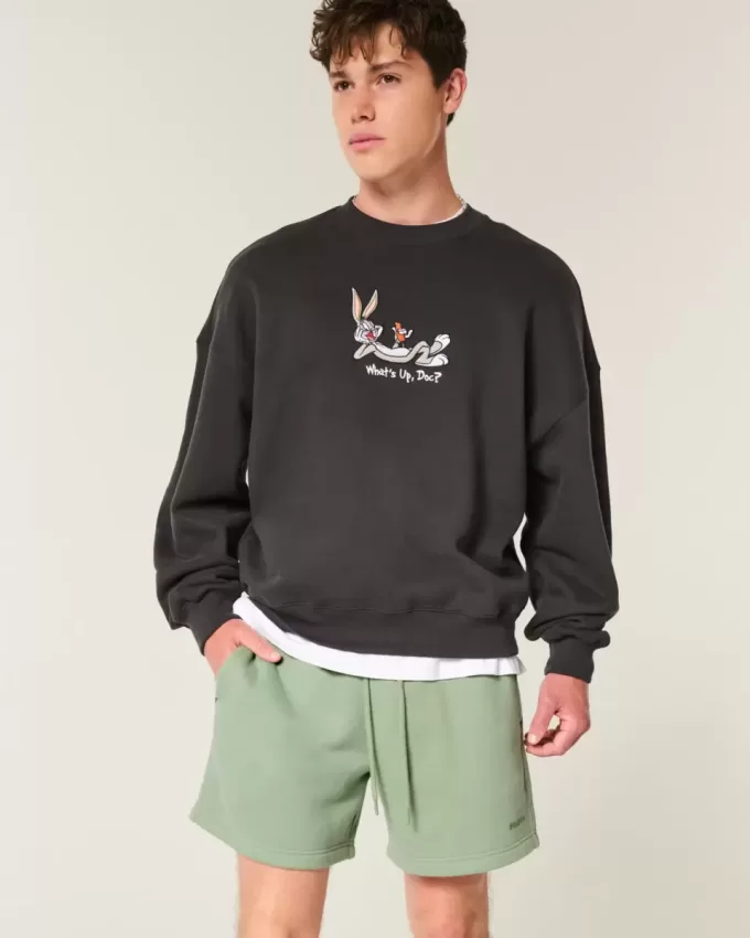 Pantaloncini larghi in pile a metà coscia
