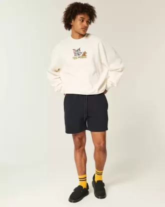 Pantaloncini larghi in pile a metà coscia