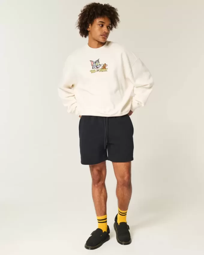 Pantaloncini larghi in pile a metà coscia