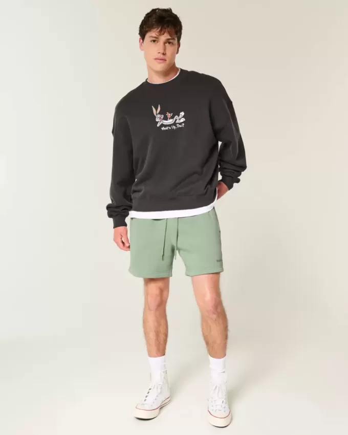 Pantaloncini larghi in pile a metà coscia