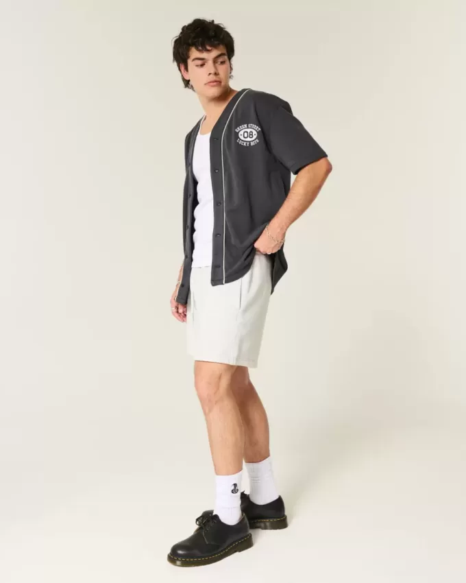 Pantaloncini larghi in pile a metà coscia