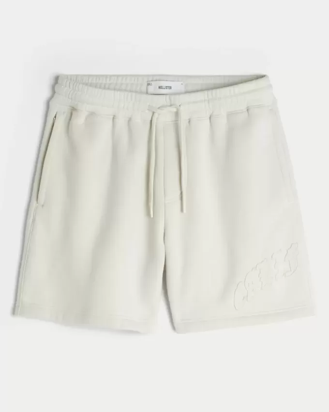 Pantaloncini larghi in pile con grafica Calif sopra il ginocchio