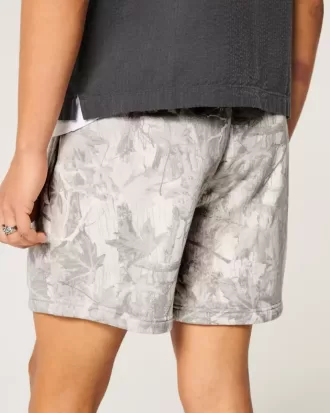 Pantaloncini mimetici larghi in pile a metà coscia