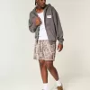 Pantaloncini mimetici larghi in pile a metà coscia