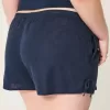 Pantaloncini morbidi con fiocco laterale in misto lino