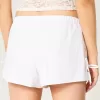 Pantaloncini morbidi con fiocco laterale in misto lino
