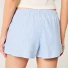Pantaloncini morbidi con fiocco laterale in misto lino