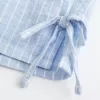 Pantaloncini morbidi con fiocco laterale in misto lino