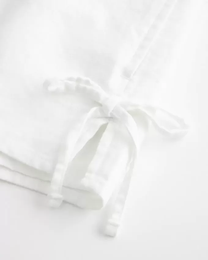 Pantaloncini morbidi con fiocco laterale in misto lino