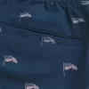 Pantaloncini sopra il ginocchio in misto lino con fantasia