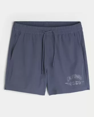 Pantaloncini sportivi con grafica a metà coscia