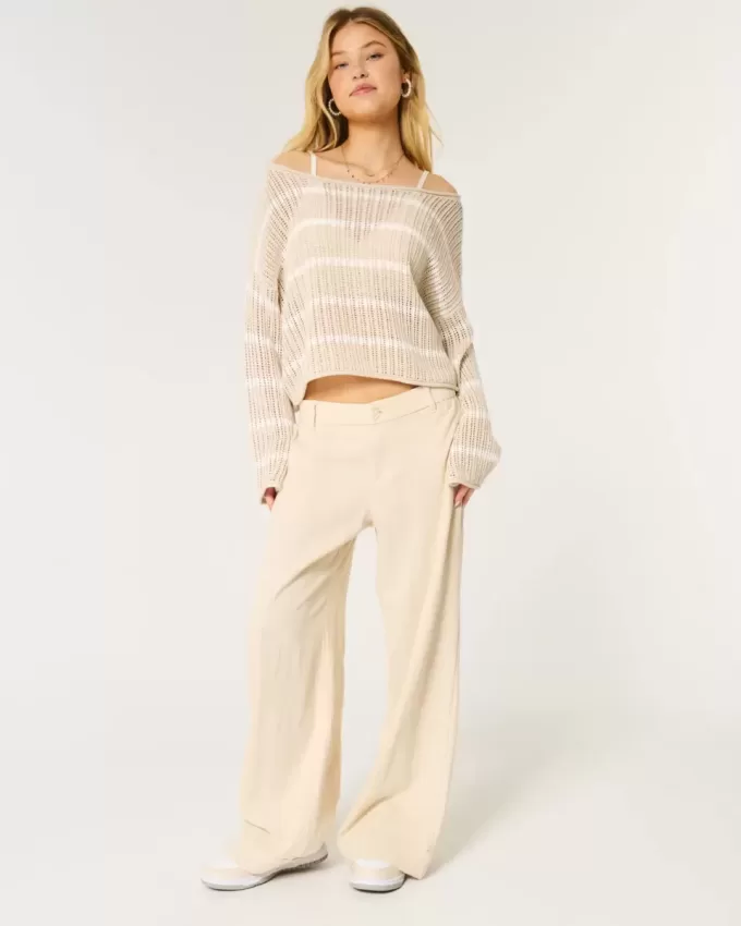 Pantaloni a gamba larga a vita bassa Pantaloni a gamba larga a vita bassa