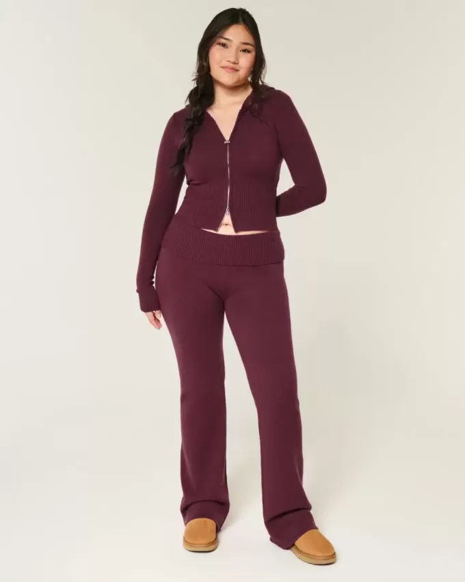 Pantaloni a stivaletto con risvolto in maglia Gilly Hicks