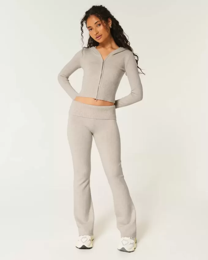 Pantaloni a stivaletto con risvolto in maglia Gilly Hicks