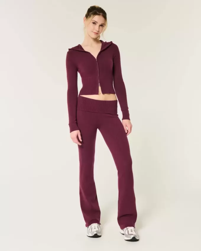 Pantaloni a stivaletto con risvolto in maglia Gilly Hicks