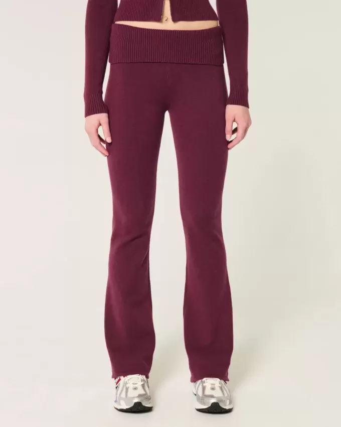 Pantaloni a stivaletto con risvolto in maglia Gilly Hicks