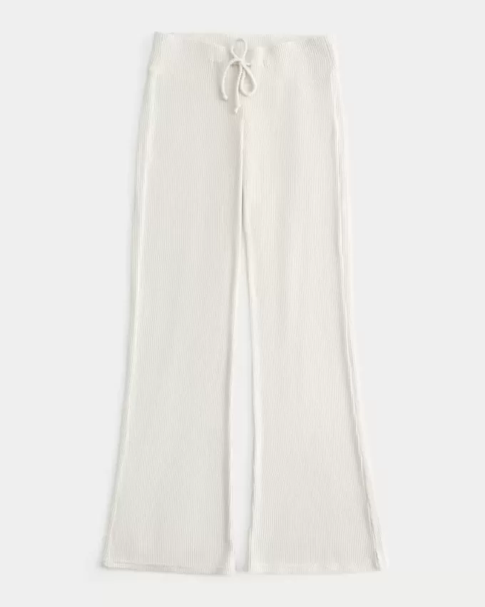 Pantaloni a zampa a coste comodi